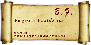 Burgreth Fabiána névjegykártya